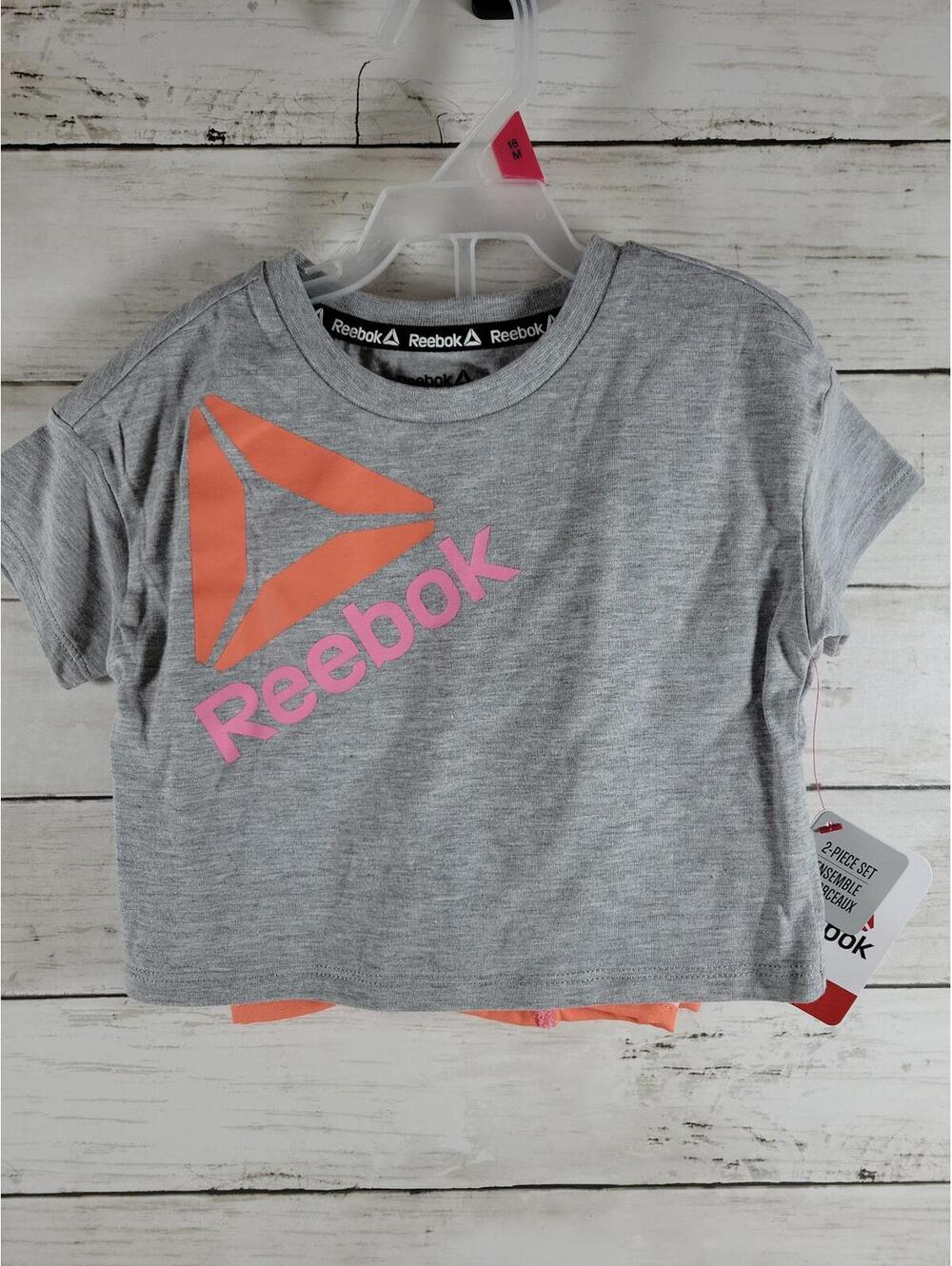 Reebok Girls 2-Piece Shirt & Shorts Set 18mo New Toddler Outfit Summer Active